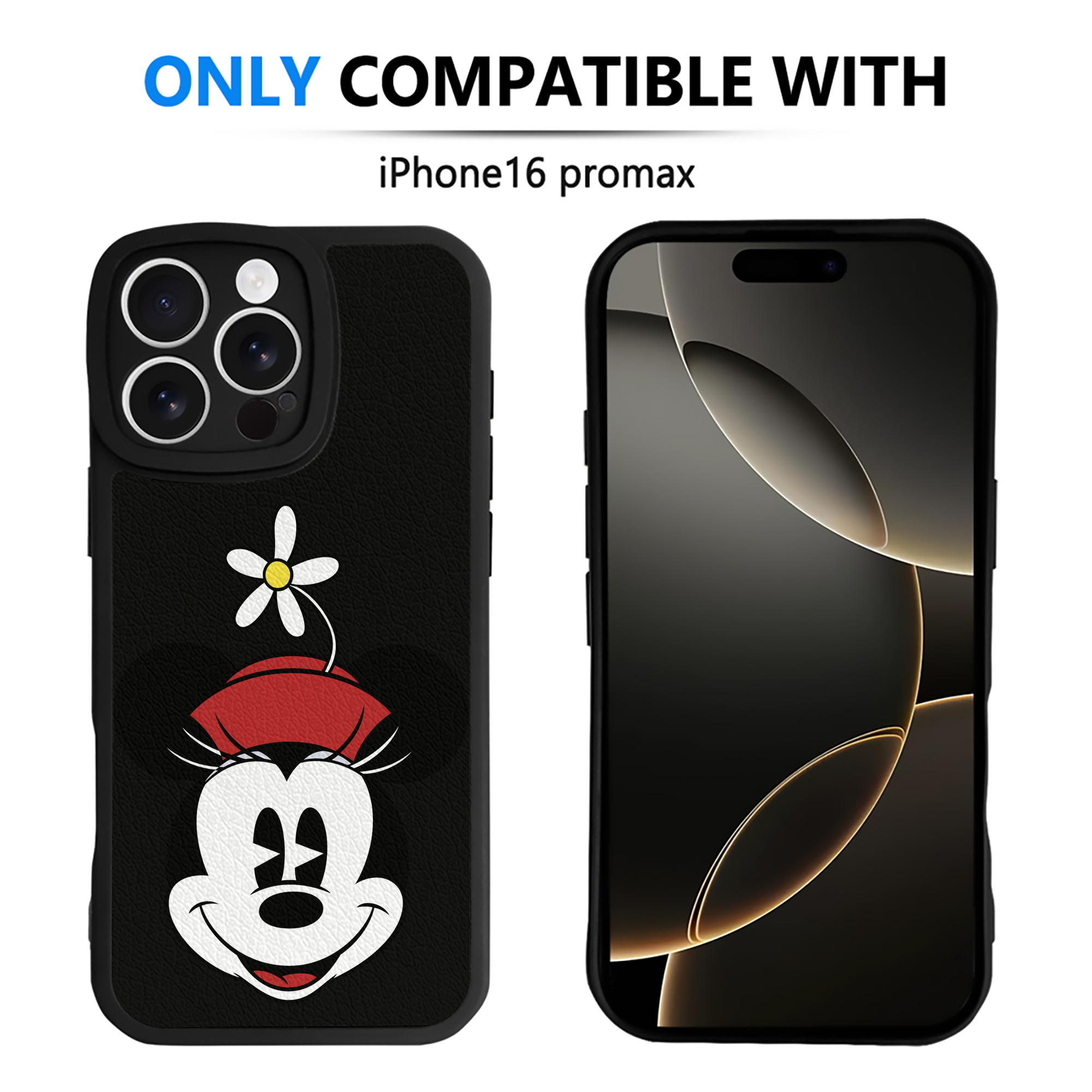 （画像用） ミッキーマウス Mickey Mouse 【iPhone 16シリーズ対応】シリコンスマホケース（レザー調） 材質：シリコン